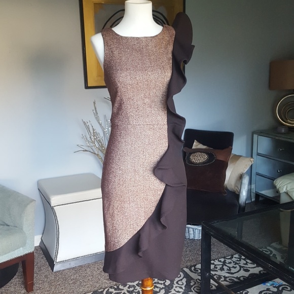 Eva Franco Dresses & Skirts - Eva Franco Detailed Ruffle Front Dress Size 2